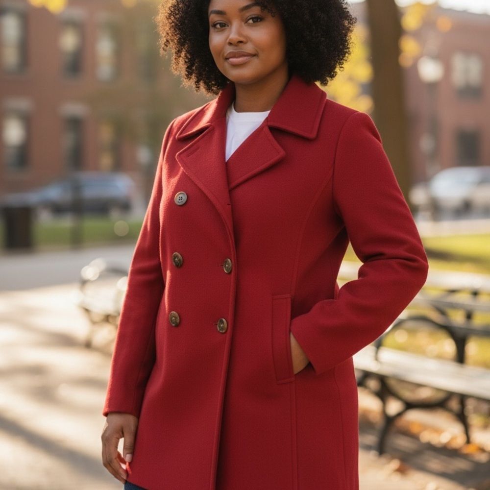 Calvin Klein Women's Scarlet Pea Coat